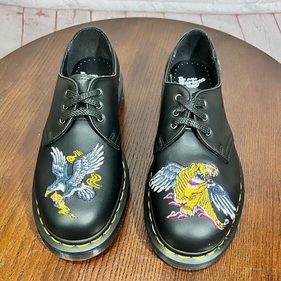 DOC MARTENS 1461 SOUVENIR EMBROIDERED LEATHER SHOES 7 - Picture 1 of 15